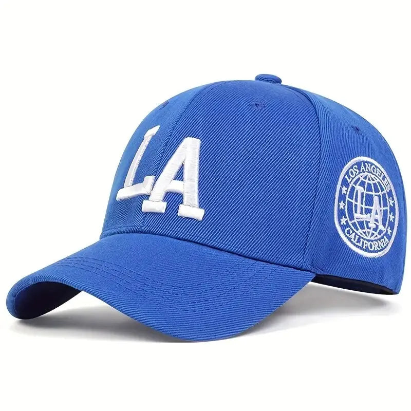 LA Embroidered Snapback Baseball Cap - Unisex Adjustable Hat, Multiple Colors