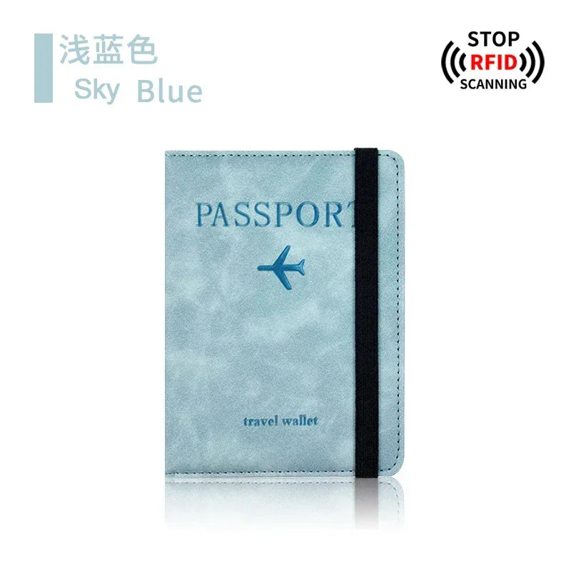 RFID Blocking Travel Passport & Card Holder – PU Leather Protective Cover Case