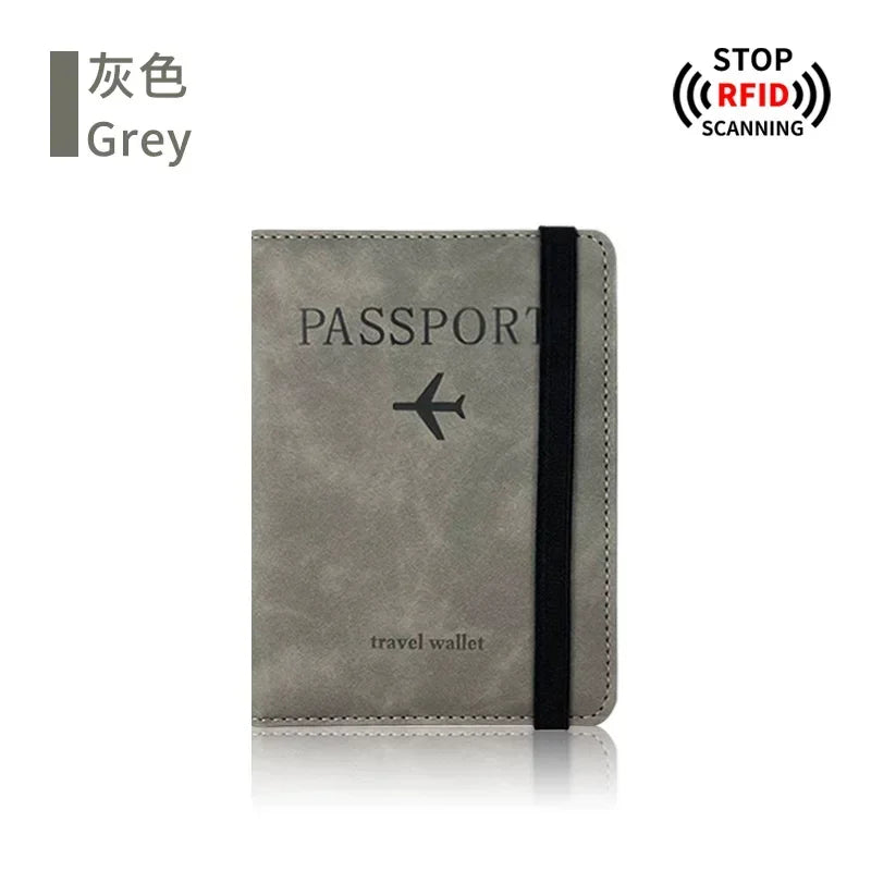 RFID Blocking Travel Passport & Card Holder – PU Leather Protective Cover Case