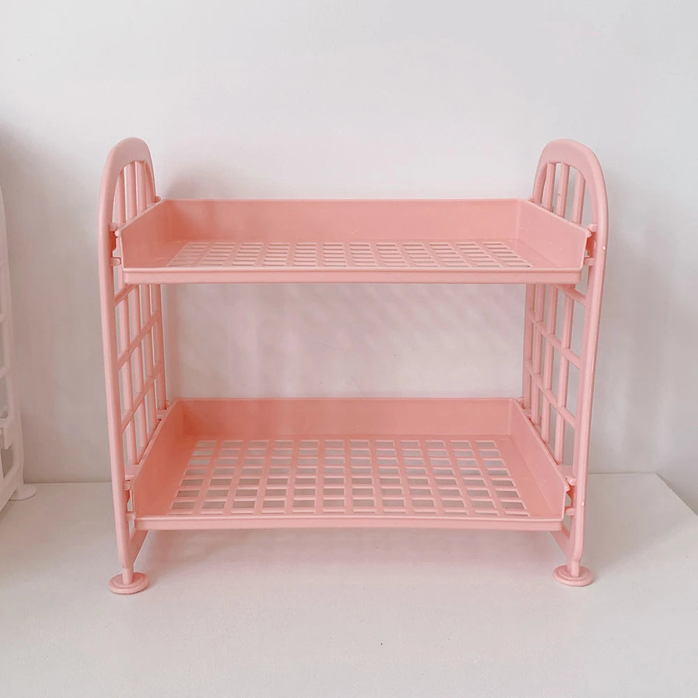 Multi-Tier Desktop Storage Organizer Rack – Stackable Stationery & Cosmetic Shelf