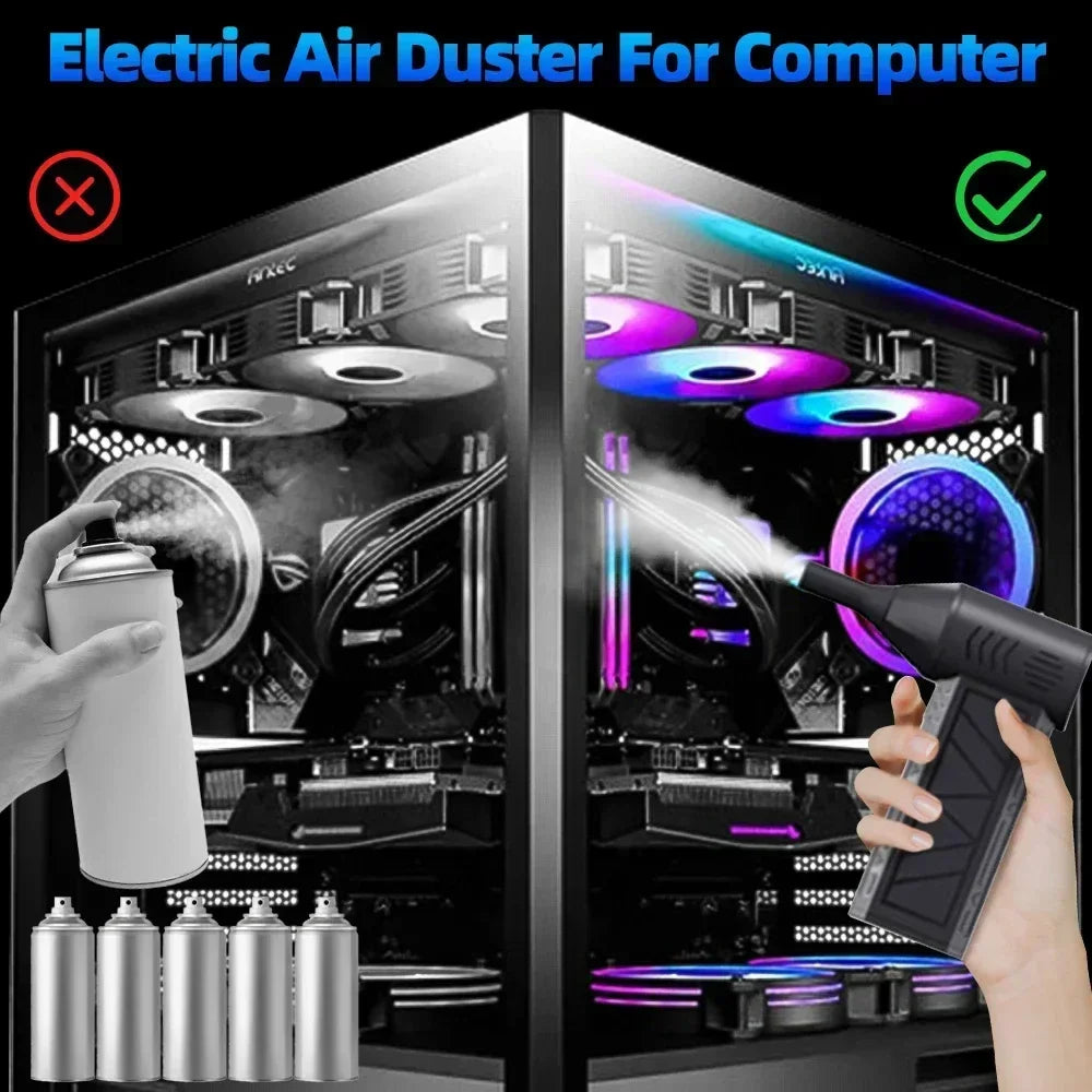 Portable Air Duster Blower - 130000RPM Cordless Cleaning Fan for PC, Car & Electronics