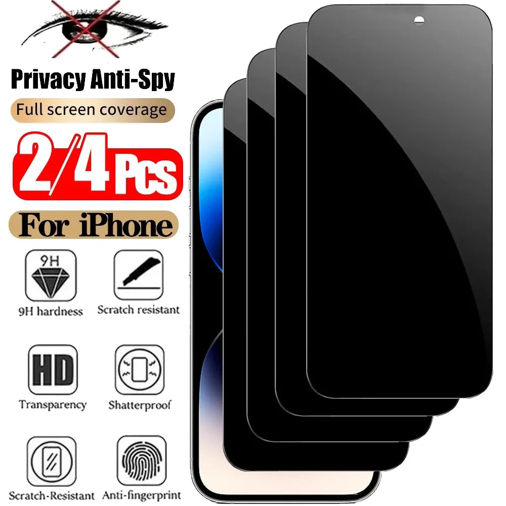 Privacy Screen Protector for iPhone – Anti-Spy 9H Tempered Glass Full Coverage