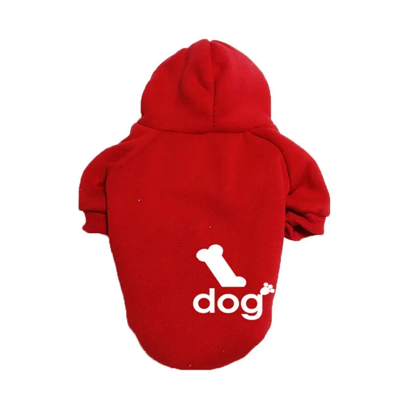 Trendy Bone Letter Print Pet Hoodie Sweater – Warm Thickened Dog & Cat Jacket for Autumn & Winter