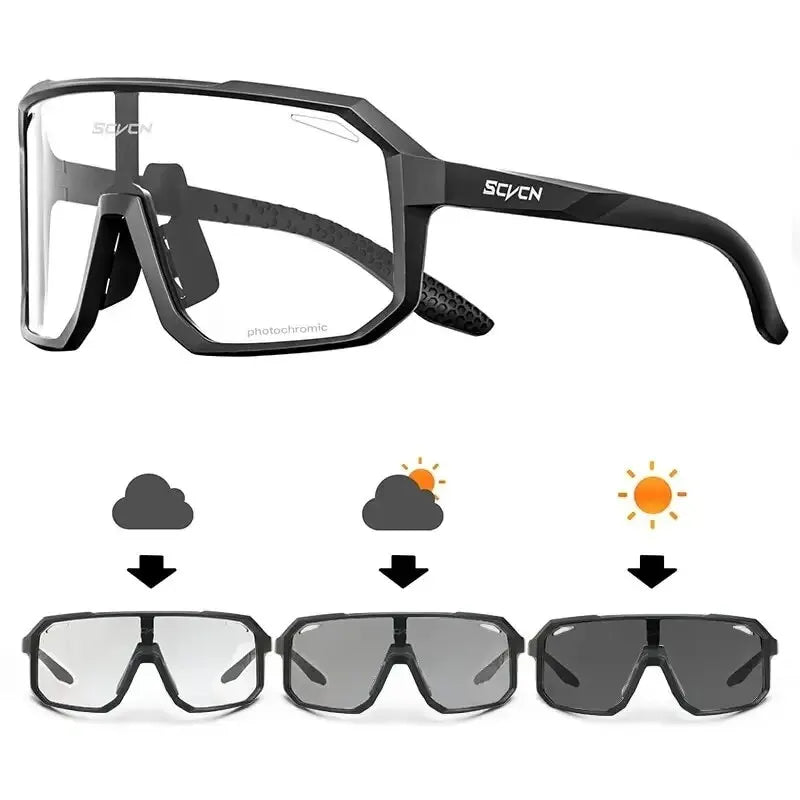 SCVCN Photochromic Cycling Sunglasses – UV400 Mountain Bike Glasses for Men & Women